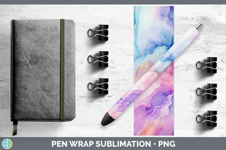 Watercolor Opal Pen Wrap Sublimation Epoxy Pen Designs