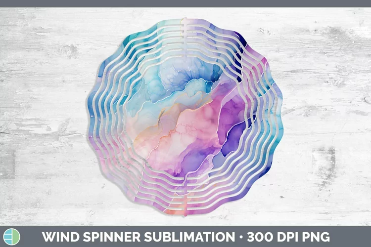 Watercolor Opal Wind Spinner Sublimation Spinner Designs