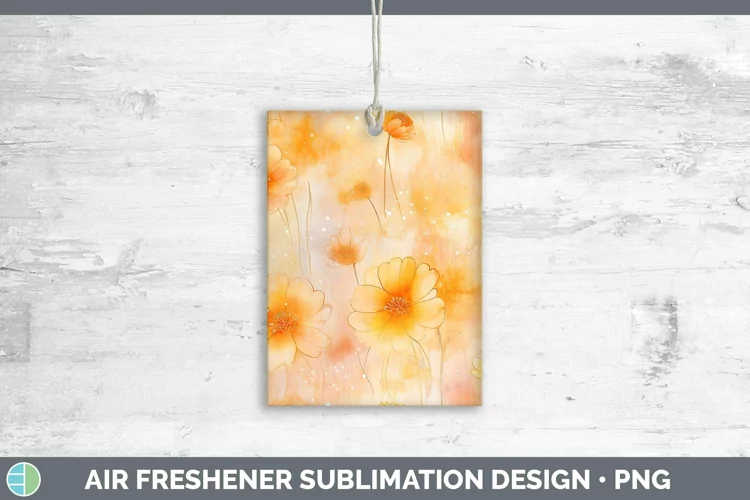 Watercolor Orange Air Freshener Sublimation Car Freshener De