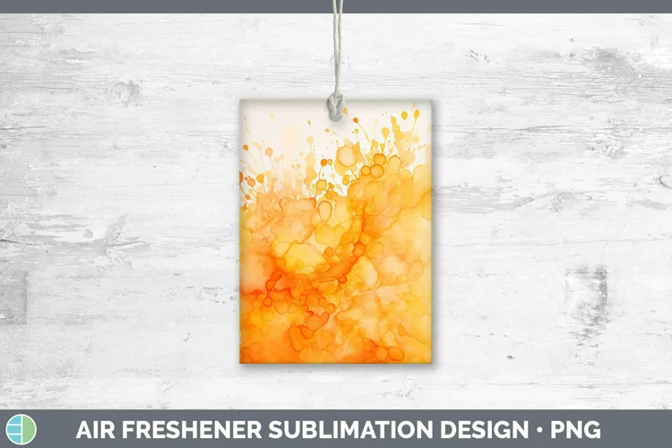 Watercolor Orange Air Freshener Sublimation Car Freshener De