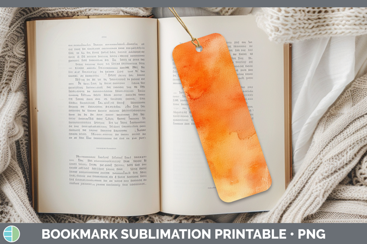Watercolor Orange Bookmark Sublimation Printable Designs