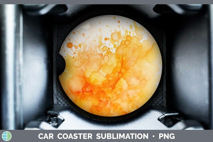 Watercolor Orange Car Coaster Sublimation Coaster Designs