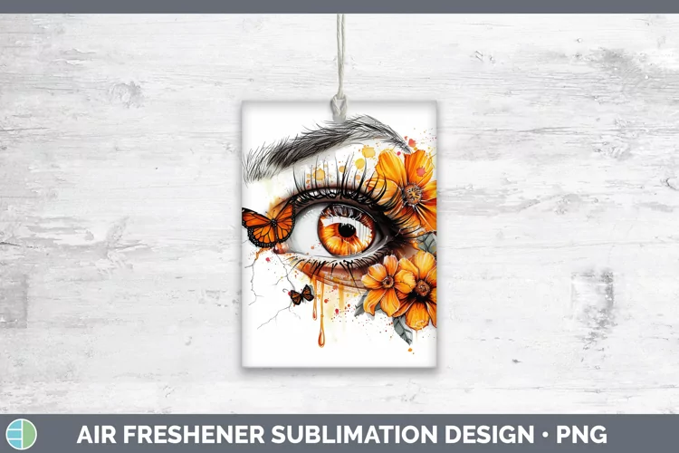 Watercolor Orange Eye Air Freshener Sublimation Car Freshene