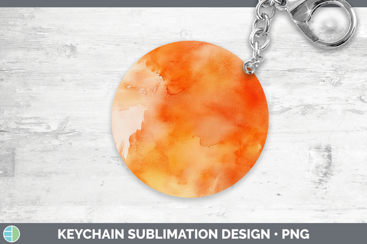 Watercolor Orange Keychain Sublimation Keyring Designs