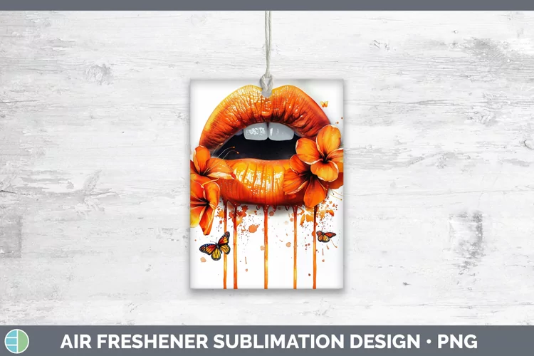 Watercolor Orange Lips Air Freshener Sublimation Car Freshen
