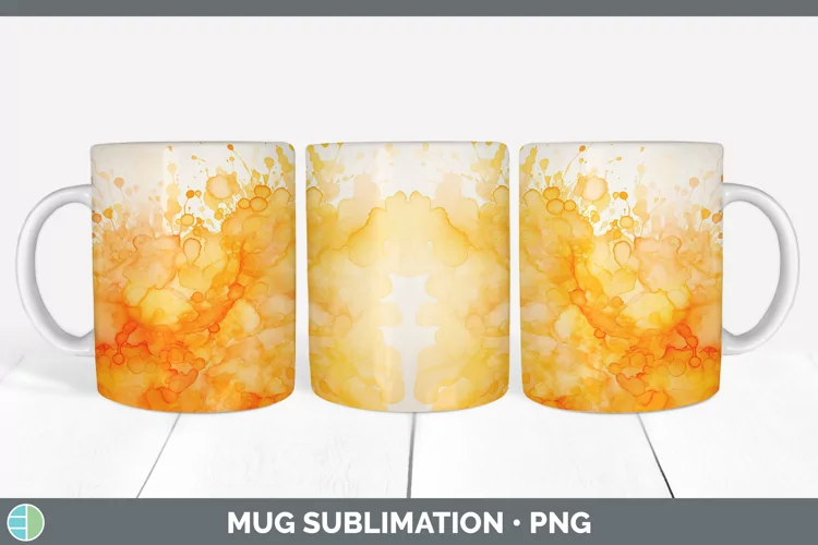 Watercolor Orange Mug Wrap Sublimation Coffee Cup Designs