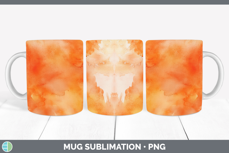 Watercolor Orange Mug Wrap Sublimation Coffee Cup Designs