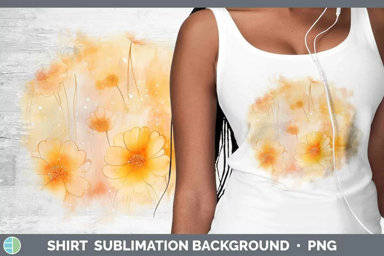 Watercolor Orange Shirt Sublimation Sublimation Background D