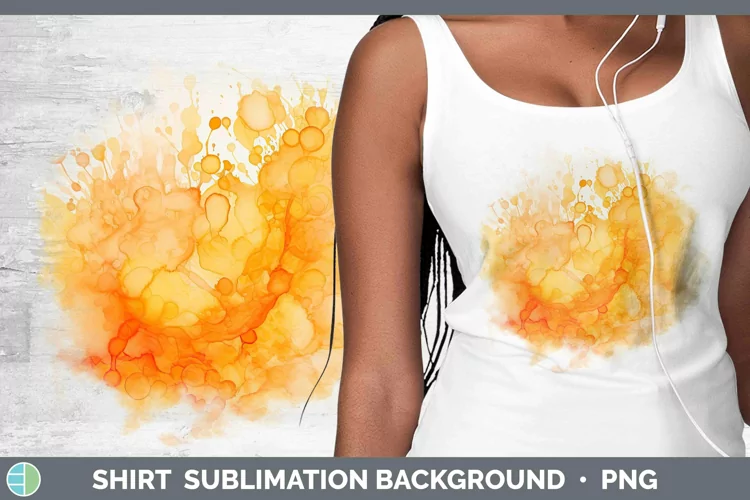 Watercolor Orange Shirt Sublimation Sublimation Background D
