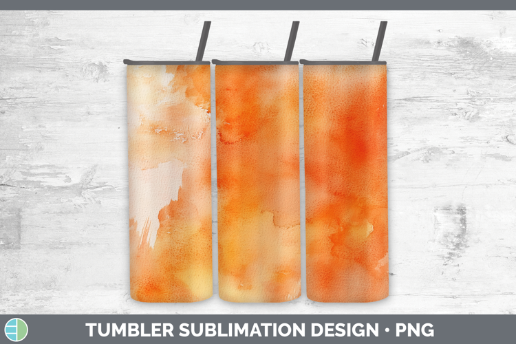 Watercolor Orange Tumbler Sublimation 20 oz Skinny Tumbler D