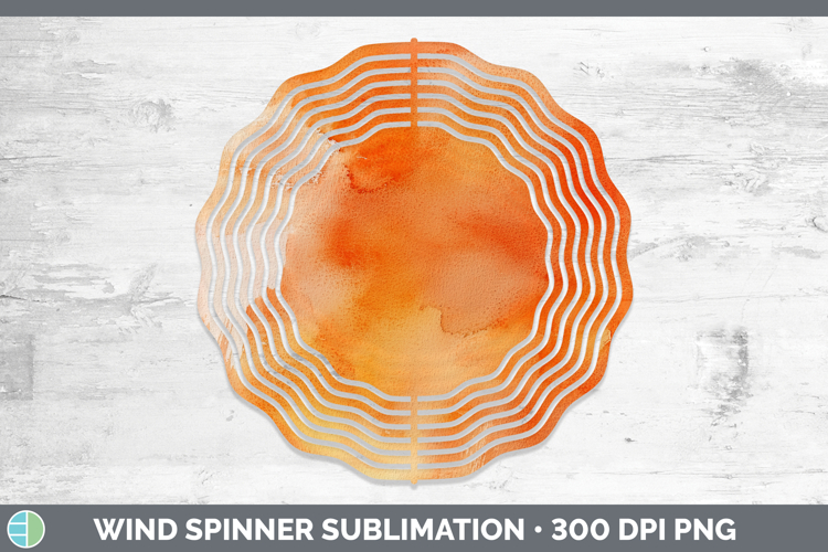 Watercolor Orange Wind Spinner Sublimation Spinner Designs