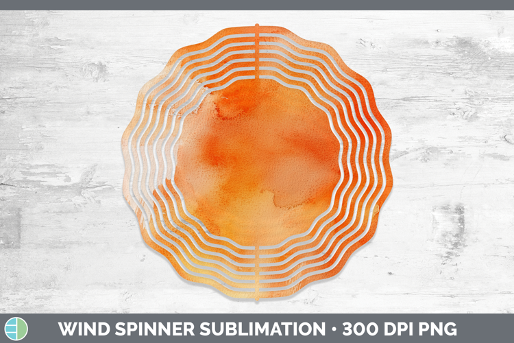 Watercolor Orange Wind Spinner Sublimation Spinner Designs
