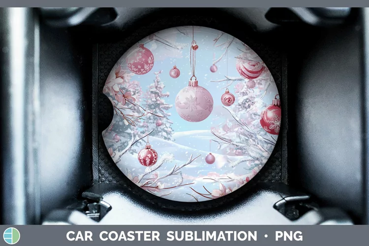 Watercolor Ornaments Car Coaster Sublimation Designs