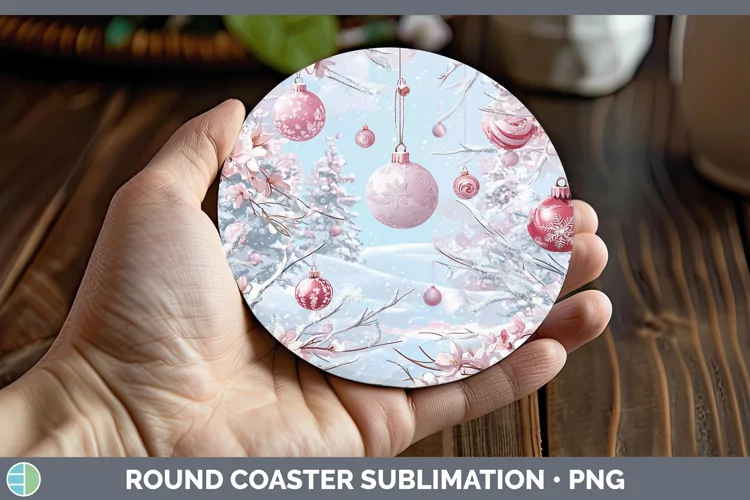 Watercolor Ornaments Round Coaster Sublimation Coaster Desig