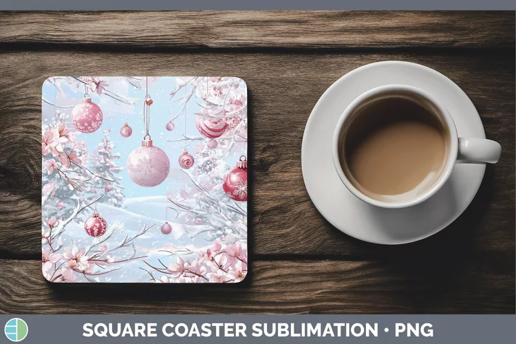 Watercolor Ornaments Square Coaster Sublimation Coaster Desi