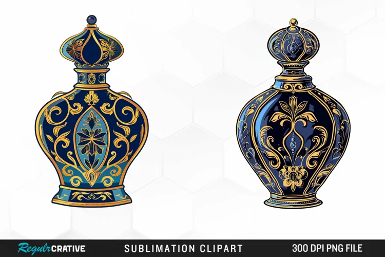 Watercolor Ornate Perfume Bottle Exquisite Clipart