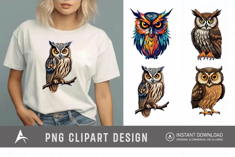 Watercolor Owl Clipart , Forest Animal Clipart