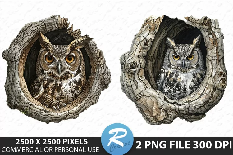 Watercolor Owl Illustration PNG Clipart
