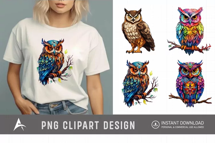 Watercolor Owl Clipart , Forest Animal Clipart