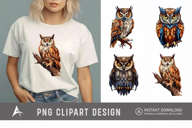 Watercolor Owl Clipart , Forest Animal Clipart