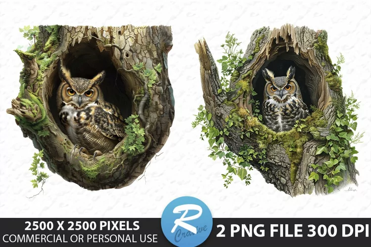 Watercolor Owl Illustration PNG Clipart