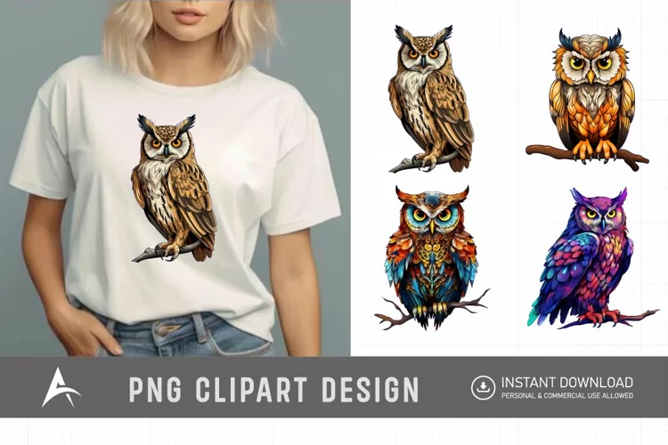 Watercolor Owl Clipart , Forest Animal Clipart