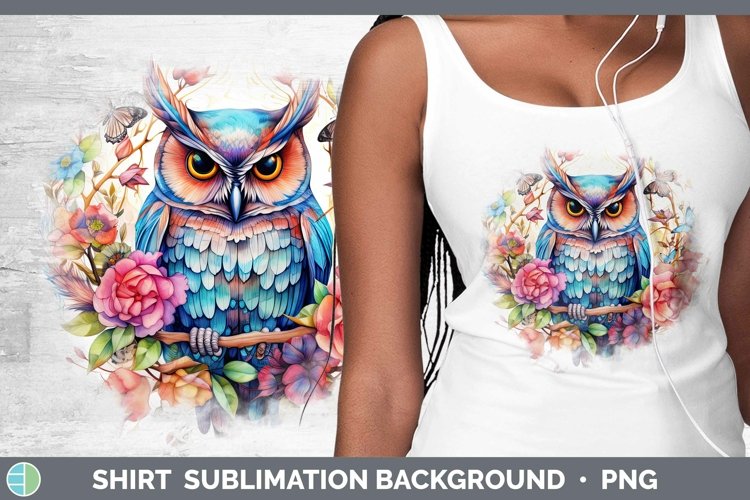 Watercolor Owl Shirt | Sublimation Sublimation Background De
