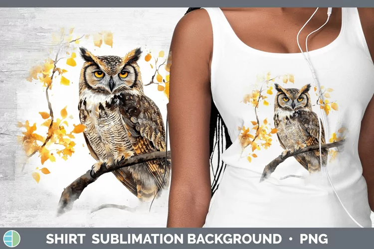 Watercolor Owl Shirt Sublimation Sublimation Background Desi