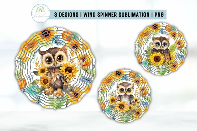 Owl Wind Spinner Sublimation PNG