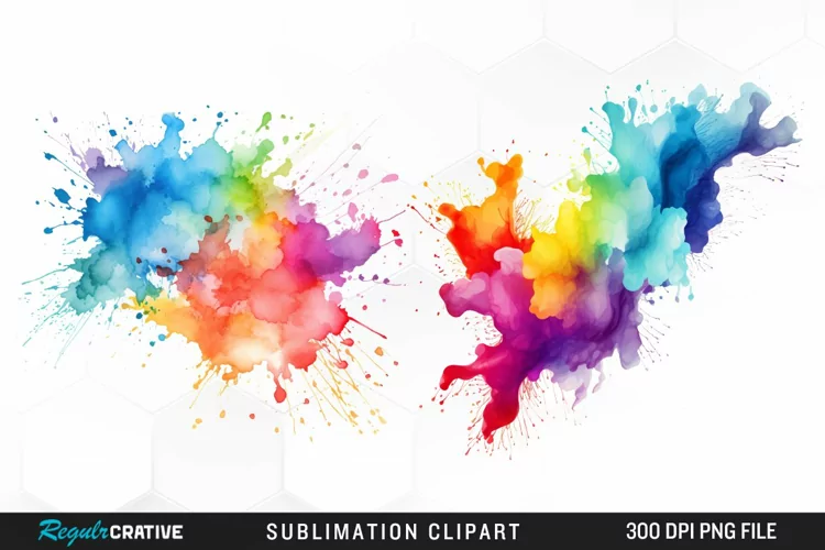 Watercolor Paint Splatter Art Clipart
