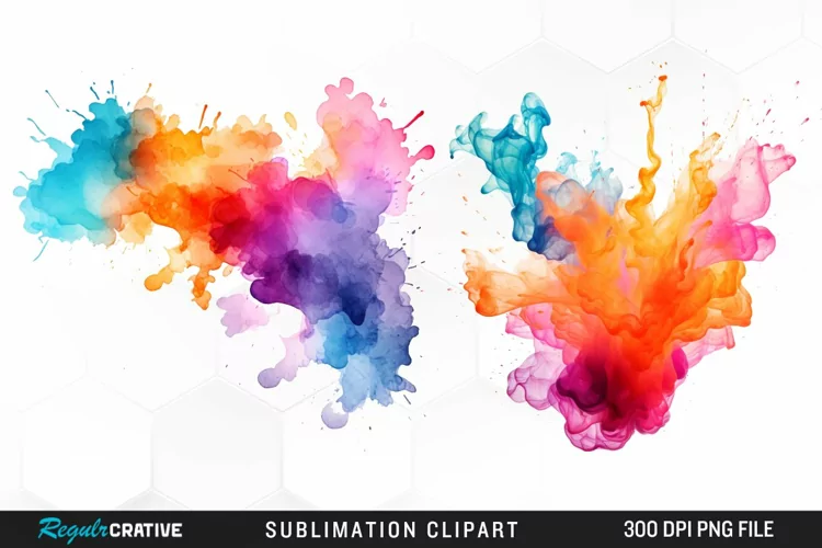 Watercolor Paint Splatter Image Clipart