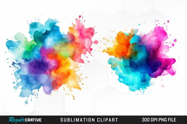Watercolor Paint Splatter Image Clipart