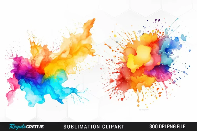 Watercolor Paint Splatter Image Clipart