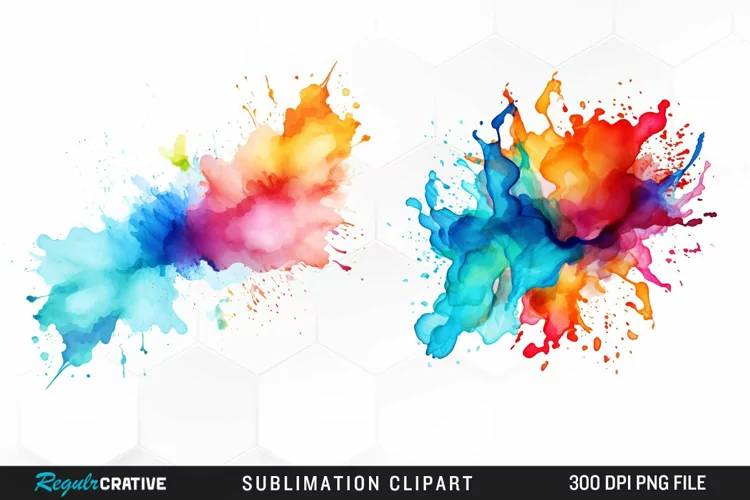 Watercolor Paint Splatter Art Clipart