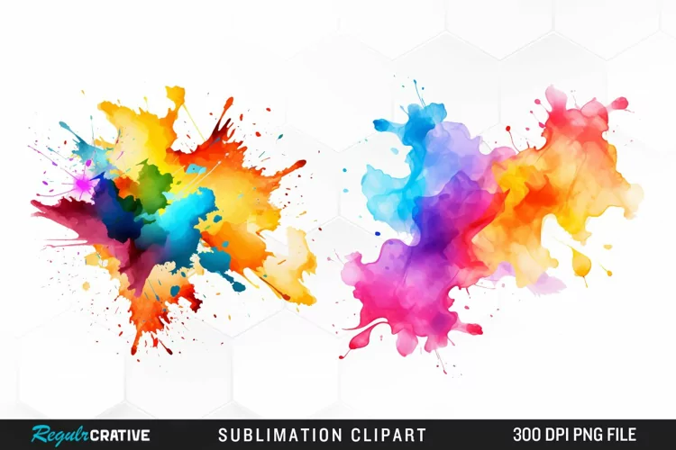 Watercolor Paint Splatter Art Clipart