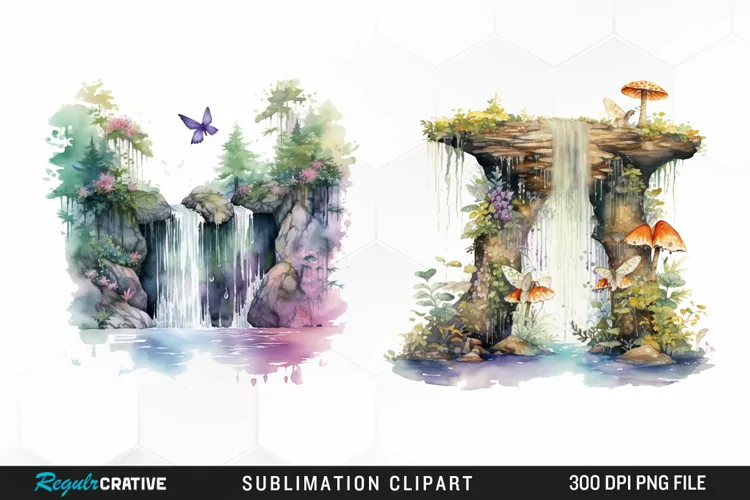 Watercolor painting of a mushroom house PNG Clipart