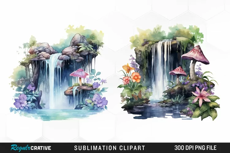 Watercolor painting of a mushroom house PNG Clipart