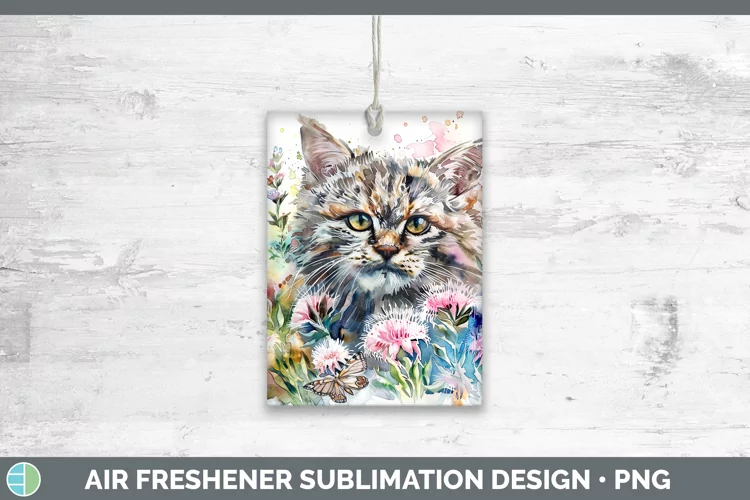 Watercolor Pallas Cat Air Freshener Sublimation Car Freshene