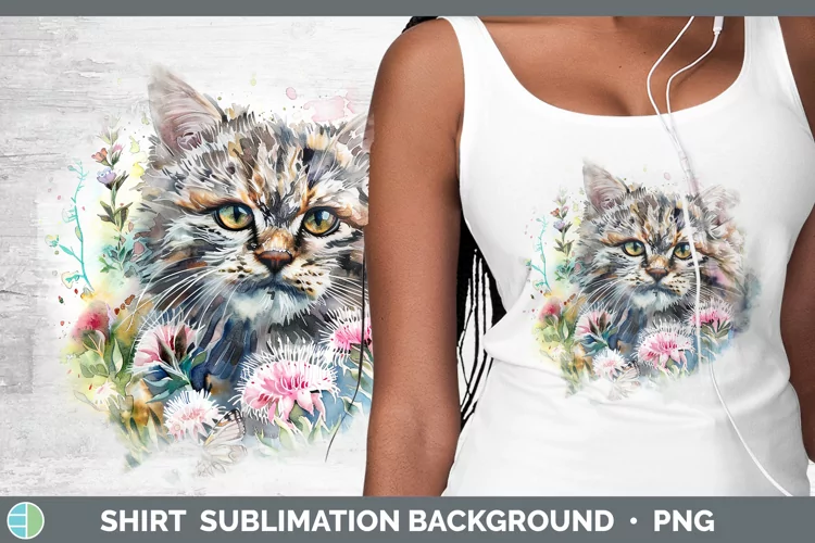 Watercolor Pallas Cat Shirt Sublimation Sublimation Backgrou