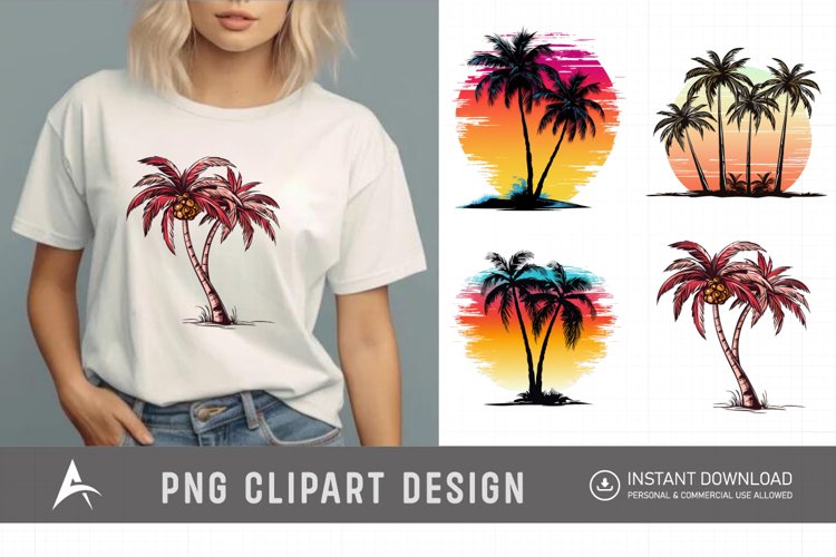 Watercolor Palm Trees Clipart