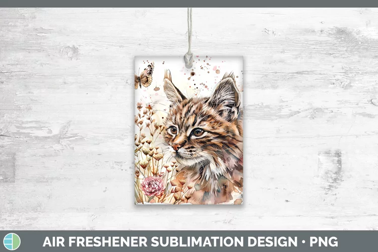 Watercolor Pampas Cat Air Freshener Sublimation Car Freshene