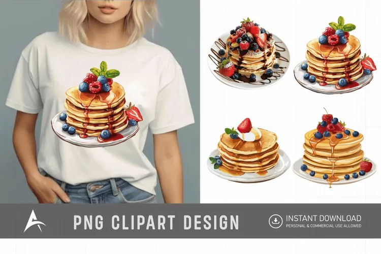 Watercolor Pancake Clipart