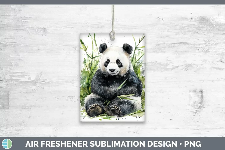 Watercolor Panda Air Freshener Sublimation Car Freshener Des