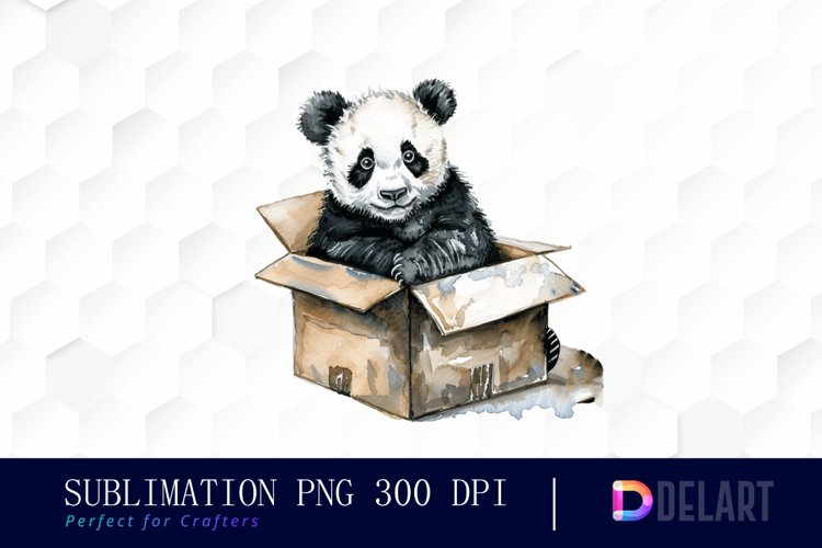 Panda In Box PNG Clipart