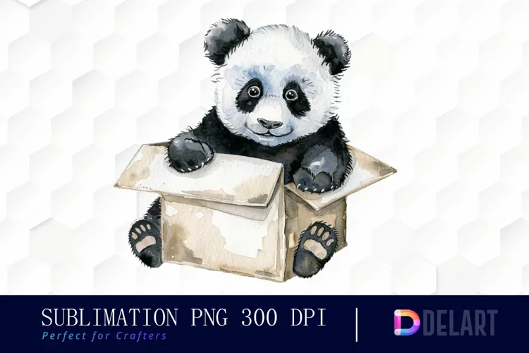 Panda In Box PNG Clipart