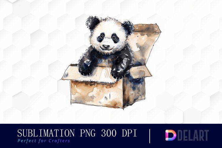 Panda In Box Graphics Clipart example image 1