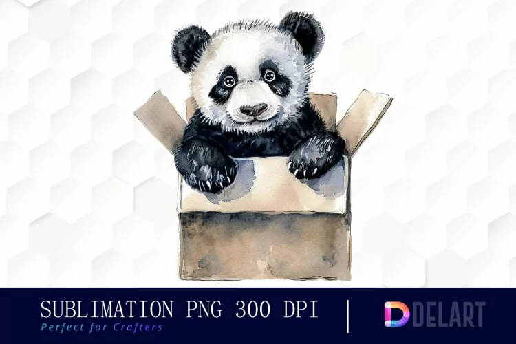 Panda In Box PNG Clipart