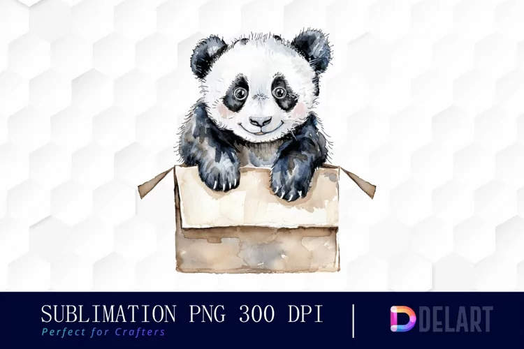 Panda In Box PNG Clipart