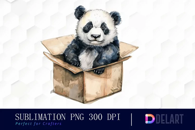Panda In Box PNG Clipart