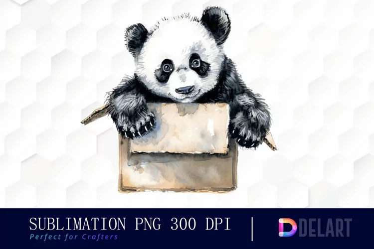 Panda In Box Graphics Clipart